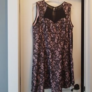 Pink and black lace Party dress